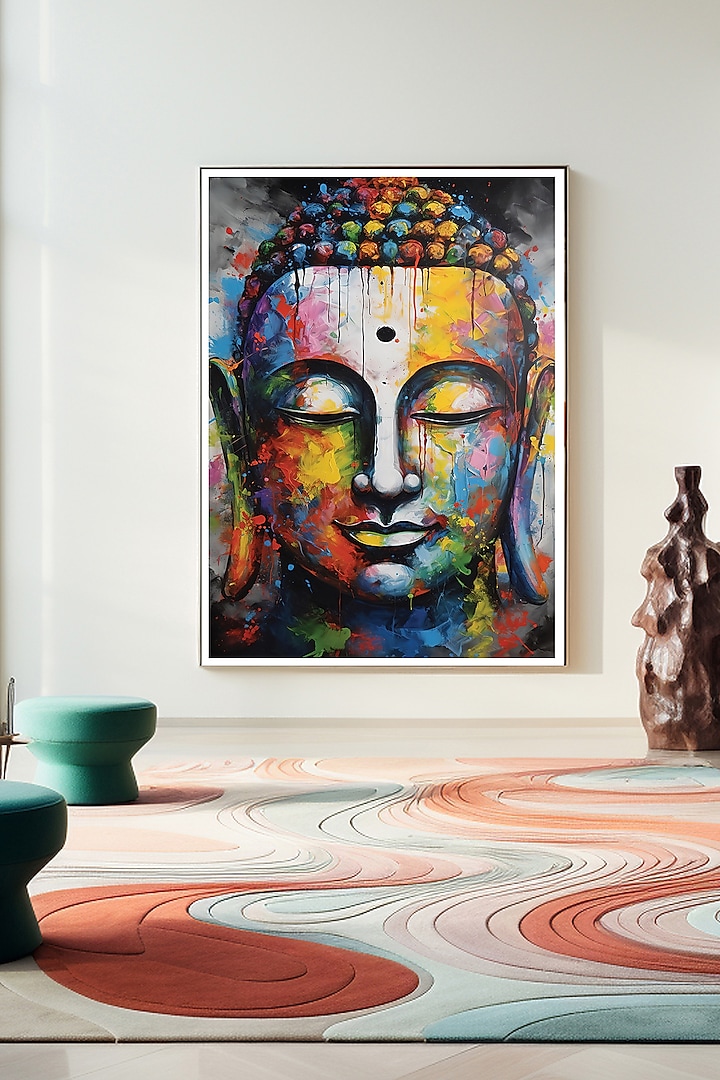 Multi-Colored Archival Paper Lord Buddha Painting by Krutik at Pernia's Pop Up Shop