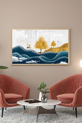 Multi-colored Archival Paper Abstract Nature Painting by Krutik