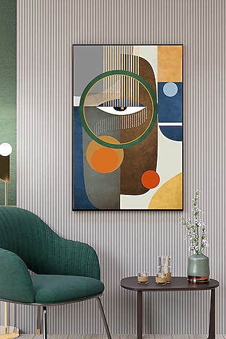 Multi-Colored Archival Paper Abstract Geometric Painting by Krutik