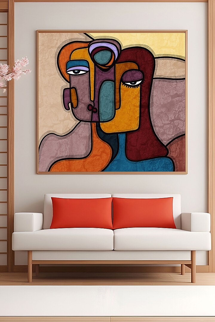 Multi-Colored Archival Paper Modern Abstract Facial Symphony Painting by Krutik at Pernia's Pop Up Shop