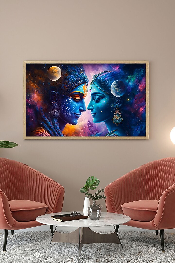 Multi-Colored Archival Paper Radha Krishna Wall Art by Krutik at Pernia's Pop Up Shop