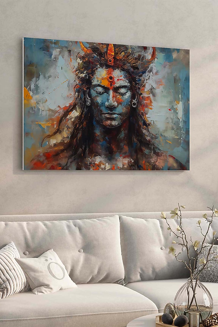 Multi-Colored Archival Paper Lord Shiva Wall Art by Krutik at Pernia's Pop Up Shop