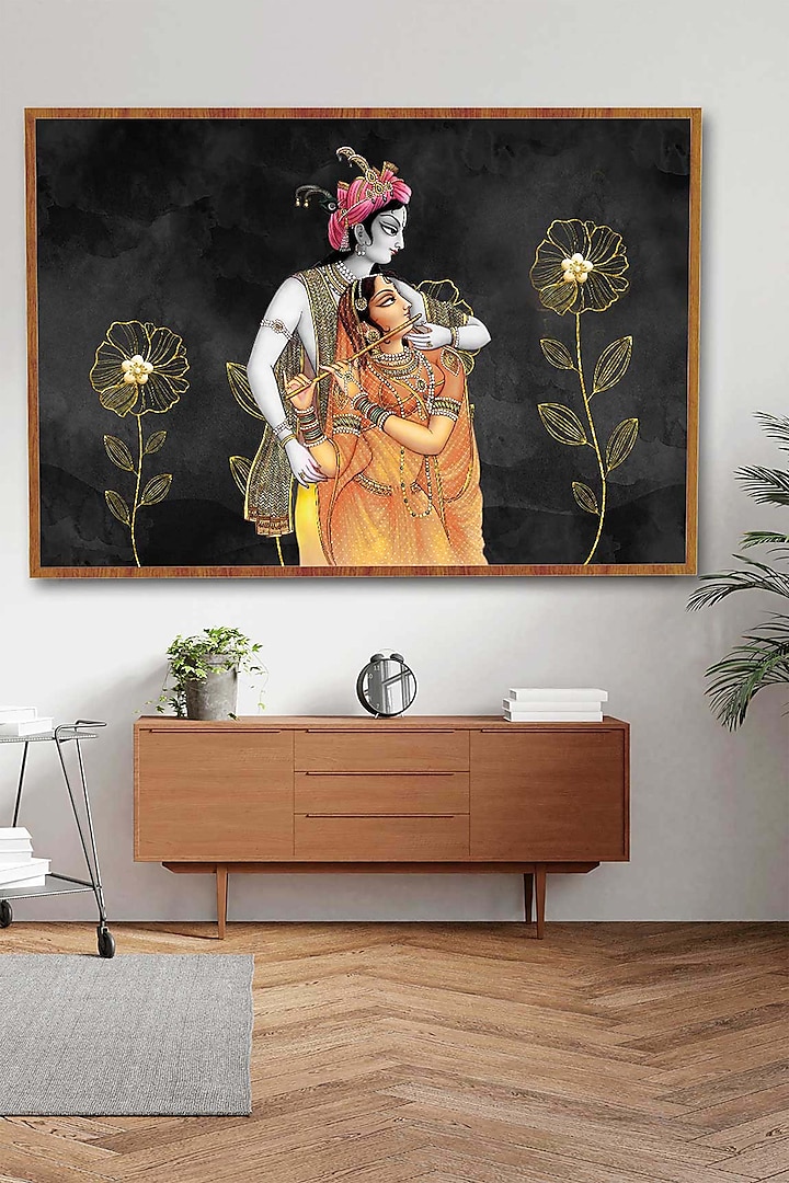 Multi-Colored Archival Paper Radha Krishna Wall Art by Krutik at Pernia's Pop Up Shop