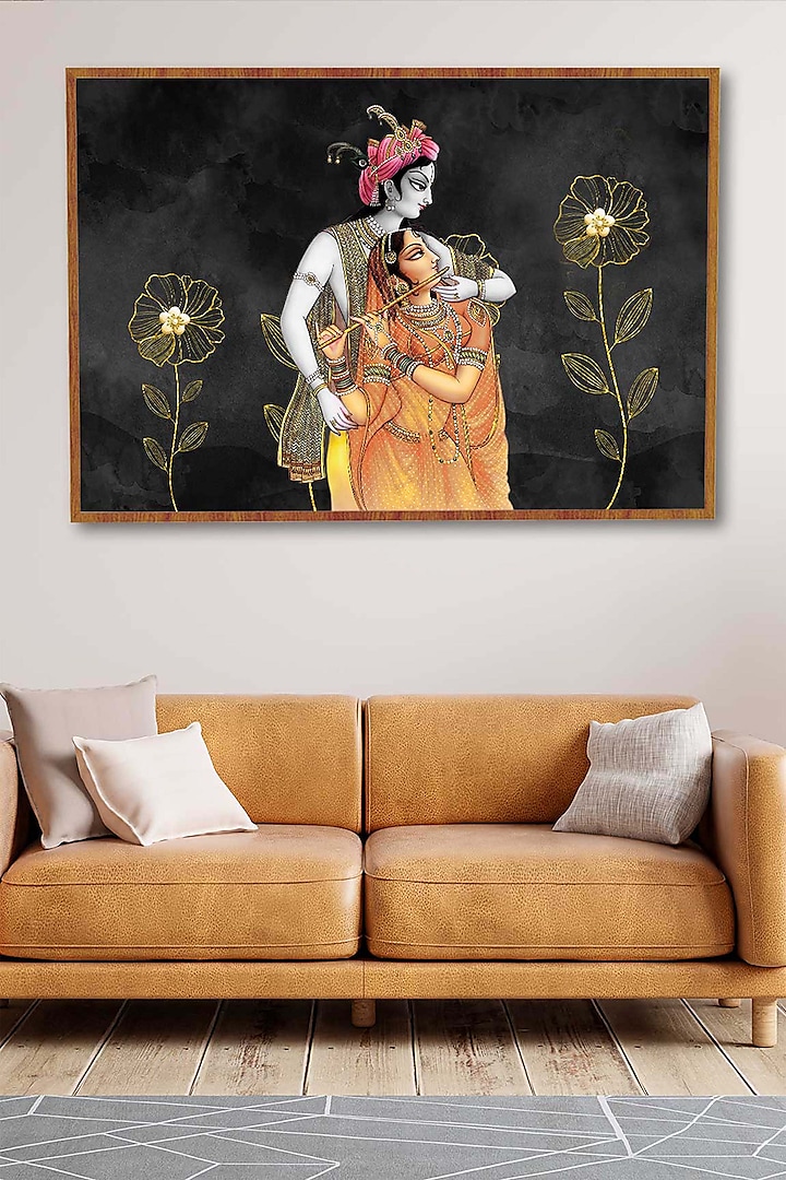 Multi-Colored Archival Paper Radha Krishna Wall Art by Krutik at Pernia's Pop Up Shop