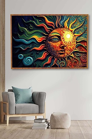 Blue & Yellow Archival Paper Abstract Wall Art by Krutik