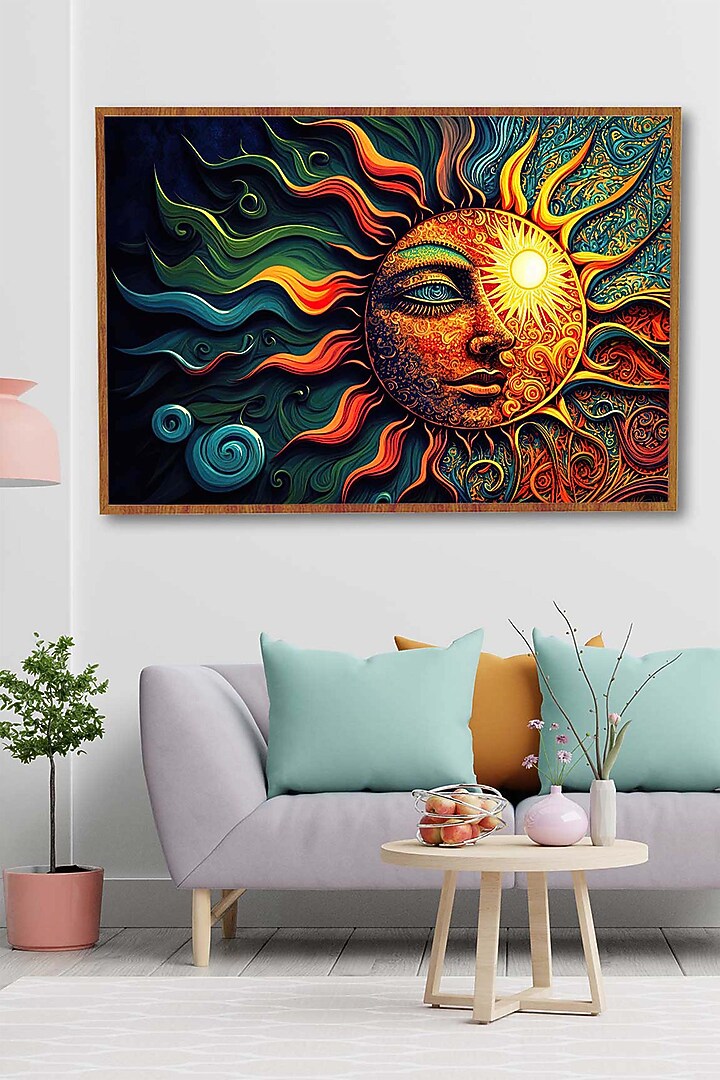 Blue & Yellow Archival Paper Abstract Wall Art by Krutik at Pernia's Pop Up Shop