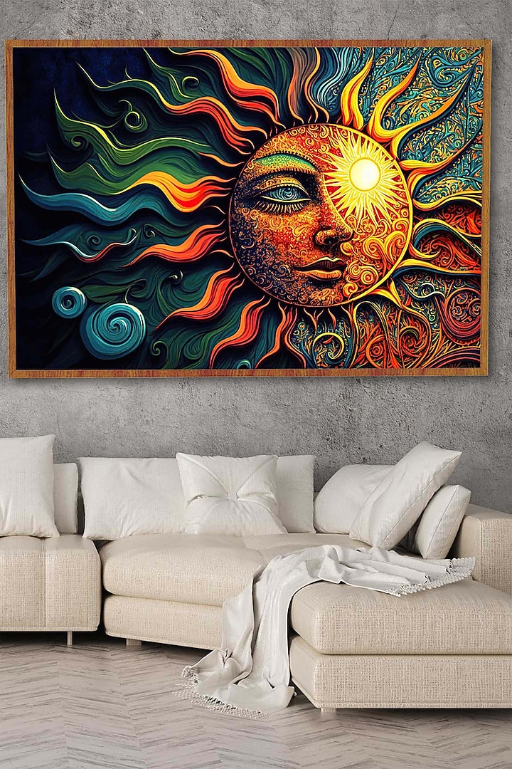 Blue & Yellow Archival Paper Abstract Wall Art by Krutik at Pernia's Pop Up Shop