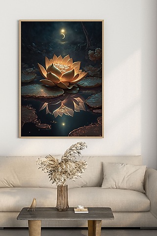 Multi-Colored Archival Paper Lotus Wall Art by Krutik