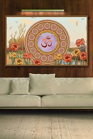 Multi-Colored Archival Paper Landscape Om Wall Art by Krutik