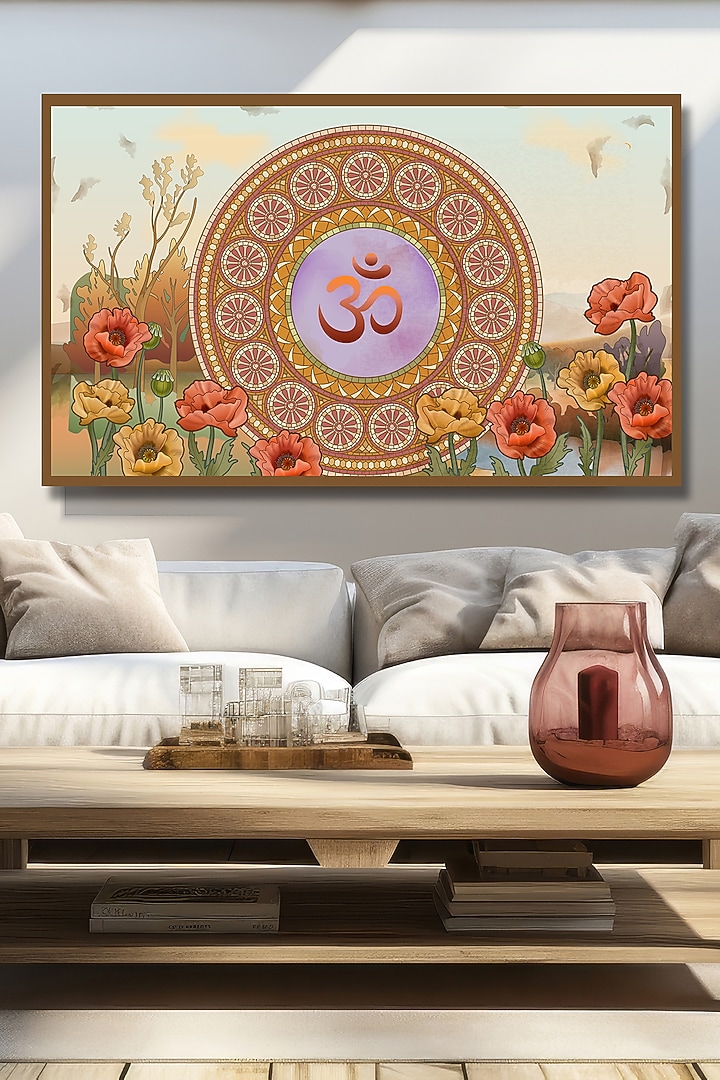 Multi-Colored Archival Paper Landscape Om Wall Art by Krutik at Pernia's Pop Up Shop