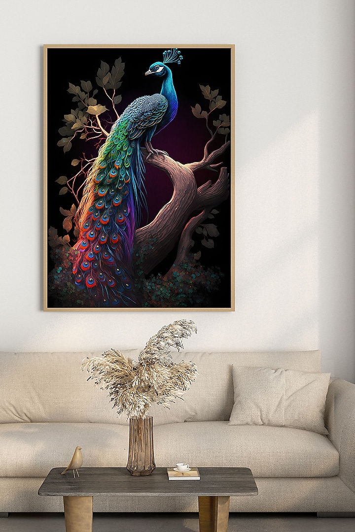 Multi-Colored Archival Paper Peacock Wall Art Design by Krutik at ...