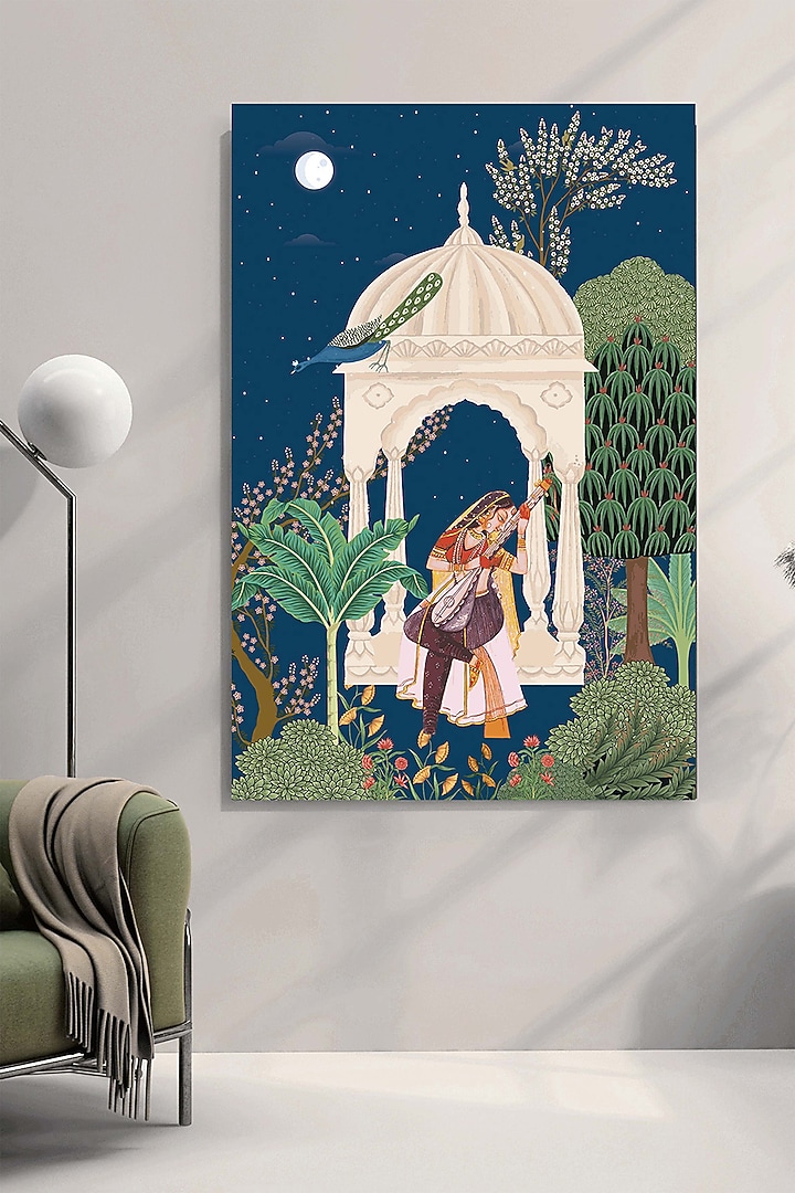 Blue & Green Cotton Cloth Wall Art by Krutik at Pernia's Pop Up Shop