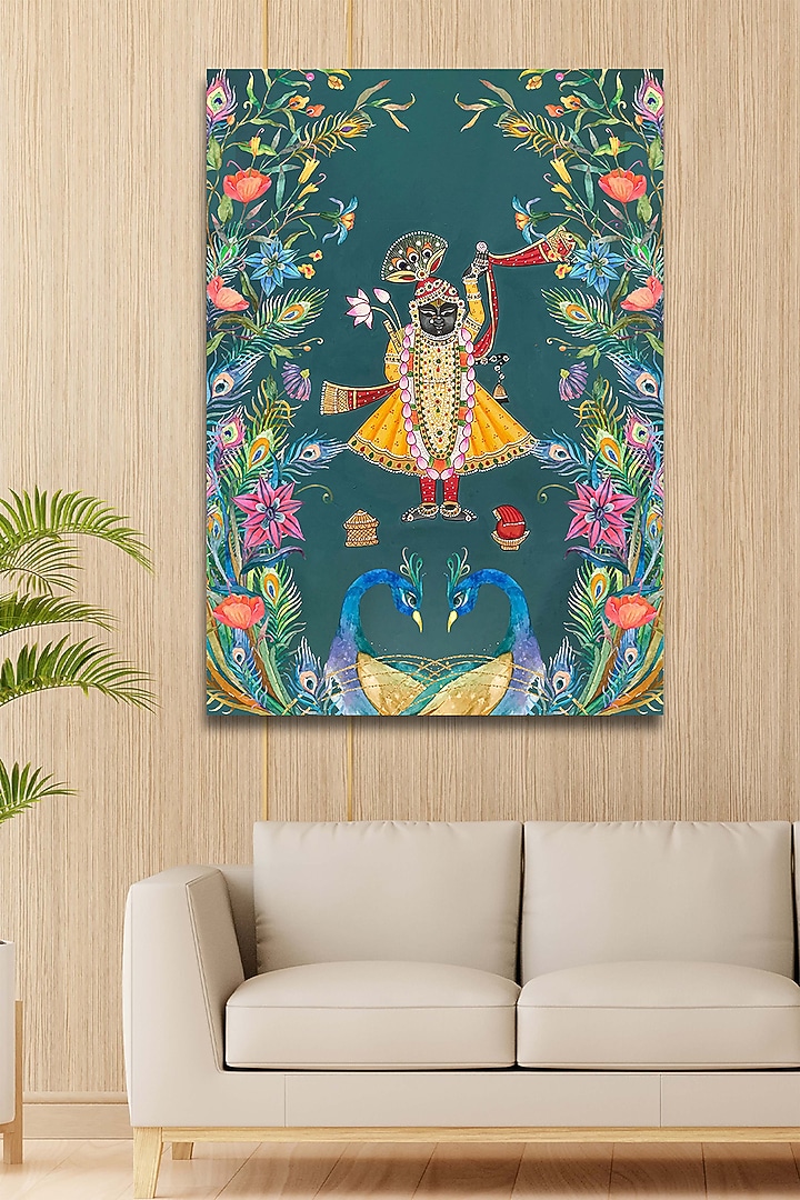 Multi-Colored Cotton Cloth Pichwai Wall Art by Krutik at Pernia's Pop Up Shop
