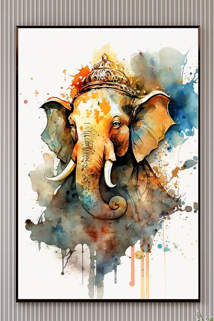 Multi-Colored Archival Paper Lord Ganesha Wall Art by Krutik at Pernia's Pop Up Shop