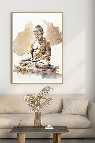 Bronze & White Archival Paper Buddha Wall Art by Krutik