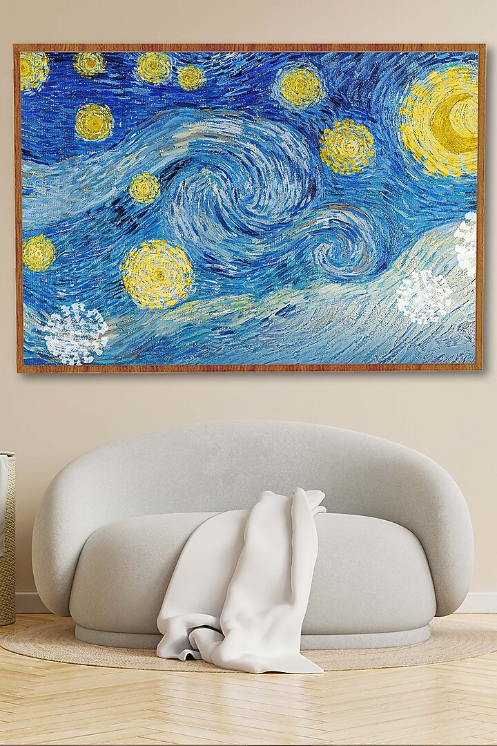 Blue & Lemon Yellow Archival Paper Wall Art by Krutik at Pernia's Pop Up Shop