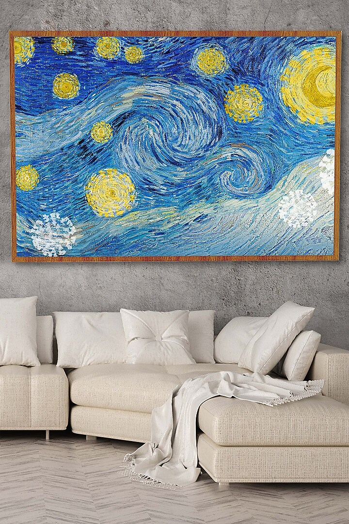 Blue & Lemon Yellow Archival Paper Wall Art by Krutik at Pernia's Pop Up Shop
