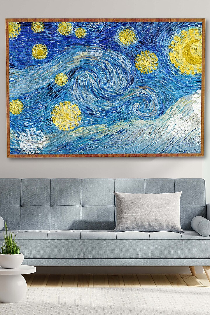 Blue & Lemon Yellow Archival Paper Wall Art by Krutik at Pernia's Pop Up Shop