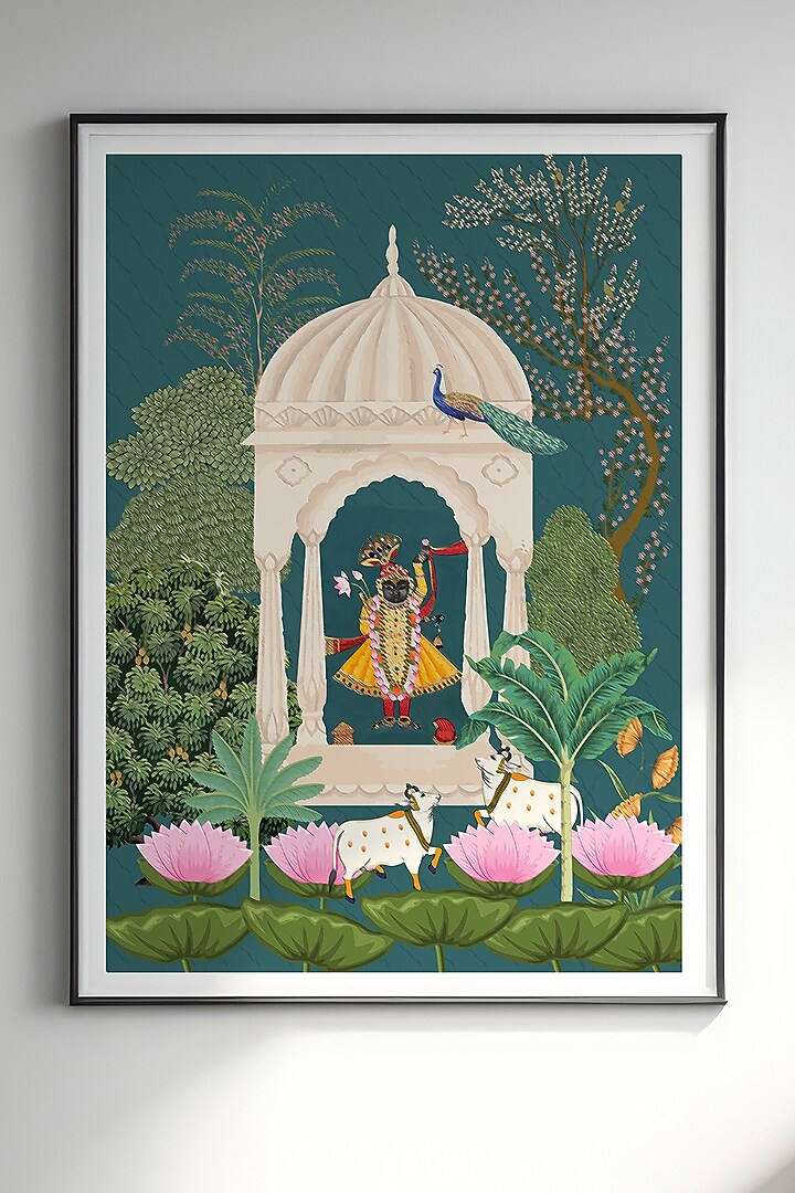 Multi-Colored Canvas Pichwai Wall Art by Krutik at Pernia's Pop Up Shop