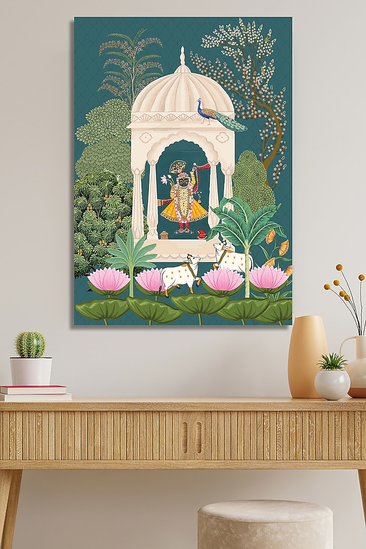 Multi-Colored Canvas Pichwai Wall Art by Krutik at Pernia's Pop Up Shop