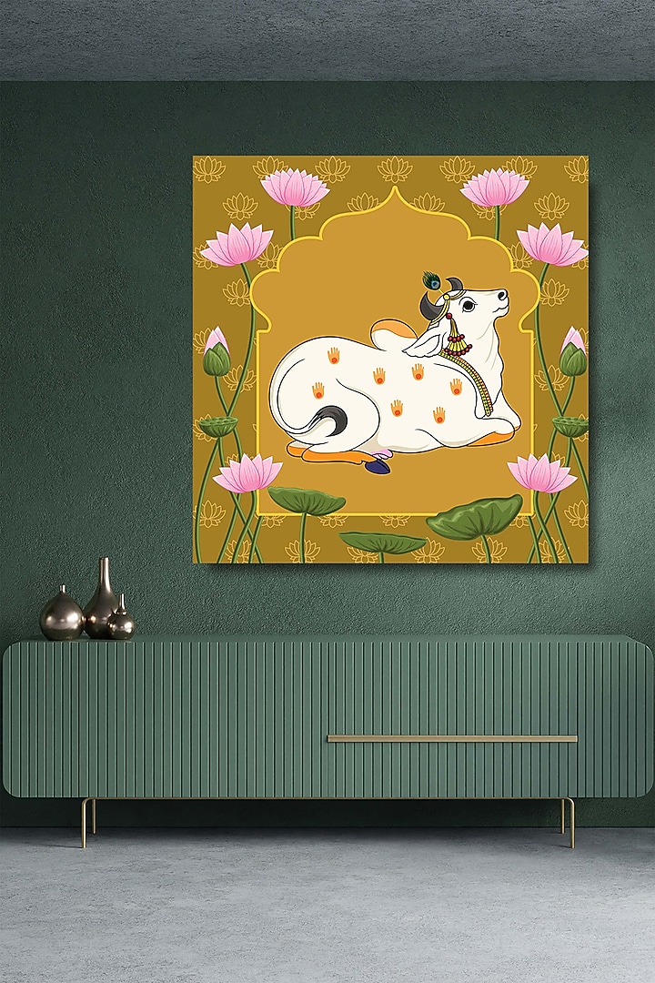Multi-Colored Canvas Pichwai Wall Art by Krutik at Pernia's Pop Up Shop