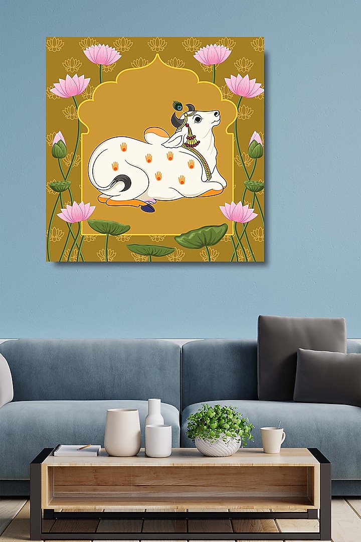 Multi-Colored Canvas Pichwai Wall Art by Krutik at Pernia's Pop Up Shop
