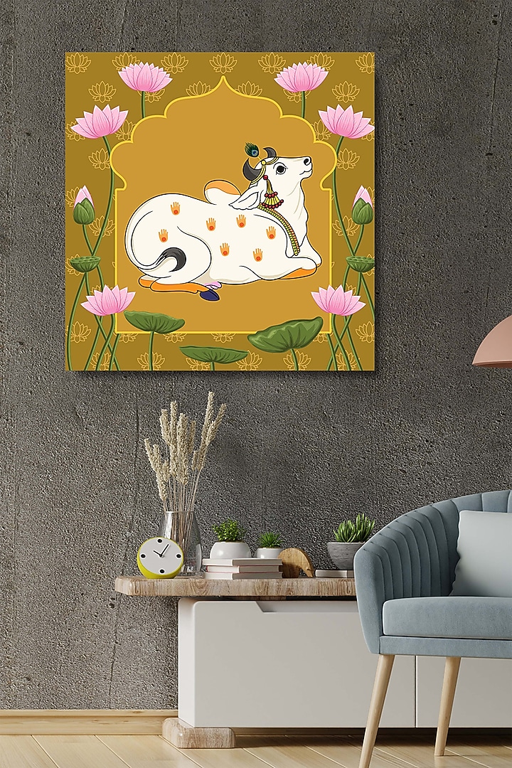 Multi-Colored Canvas Pichwai Wall Art by Krutik at Pernia's Pop Up Shop