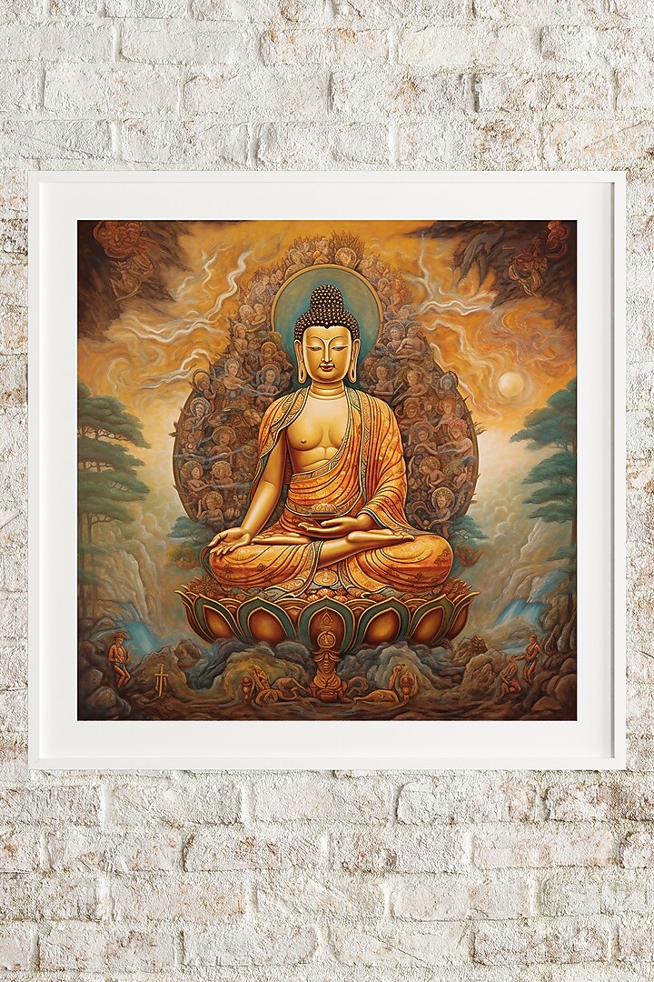 Multi-Colored Archival Paper Lord Buddha Wall Art by Krutik at Pernia's Pop Up Shop