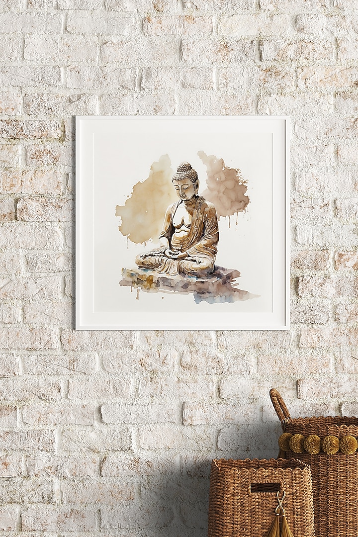 Bronze Archival Paper Lord Buddha Wall Art by Krutik at Pernia's Pop Up Shop