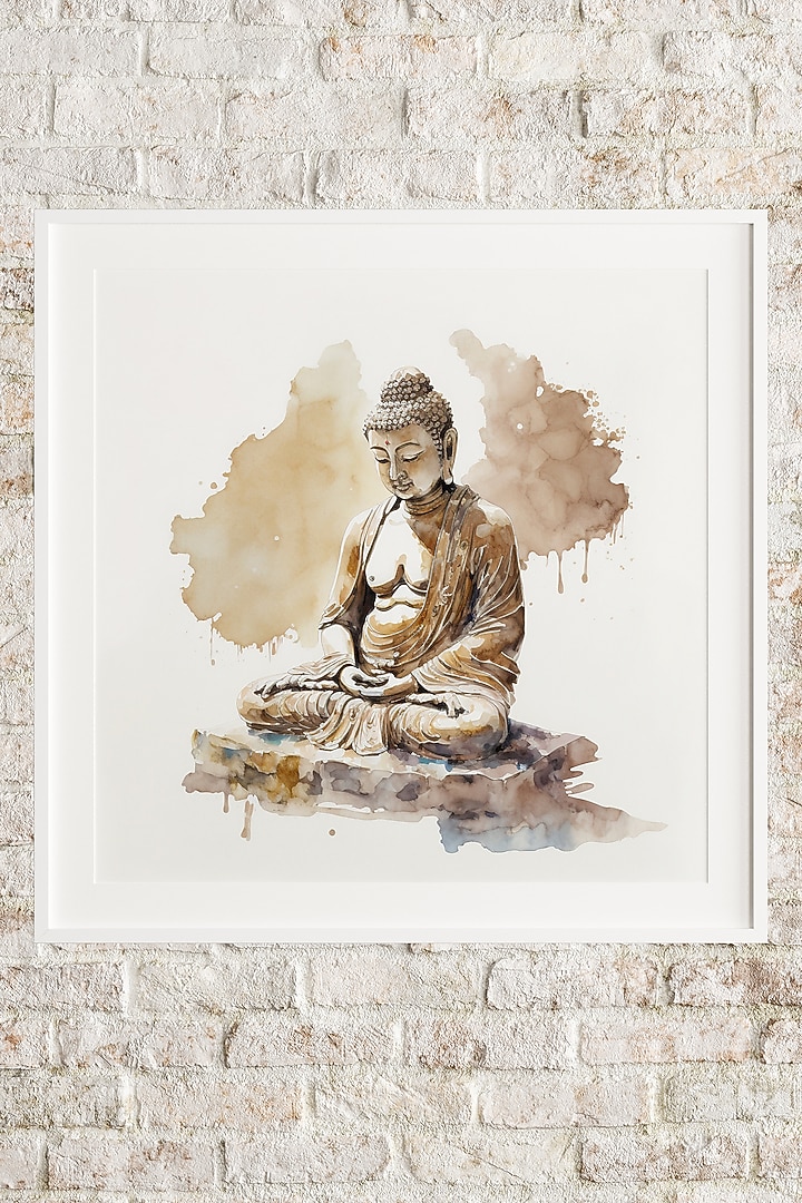 Bronze Archival Paper Lord Buddha Wall Art by Krutik at Pernia's Pop Up Shop