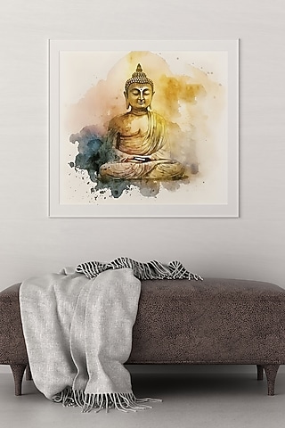 Multi-Colored Archival Paper Lord Buddha Wall Art by Krutik