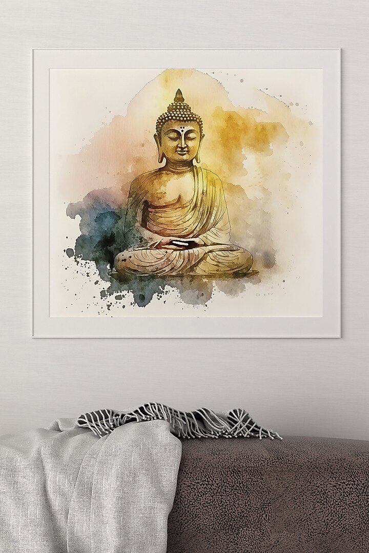 Multi-Colored Archival Paper Lord Buddha Wall Art by Krutik at Pernia's Pop Up Shop