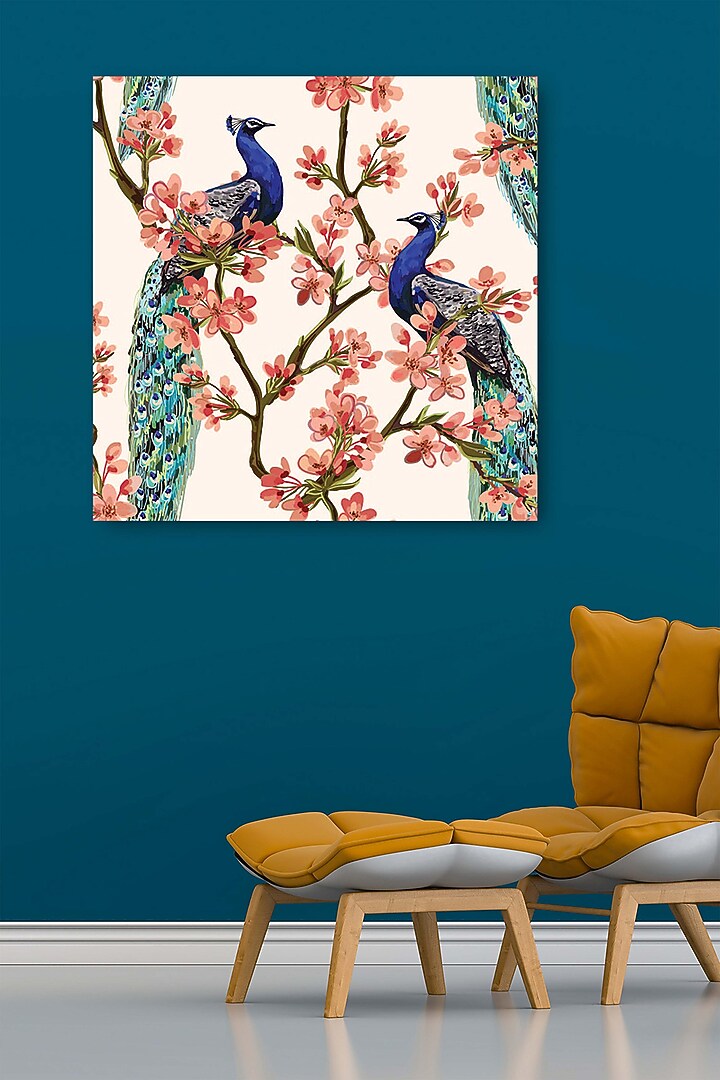 White Archival Paper Peacock Wall Art Painting by Krutik at Pernia's Pop Up Shop