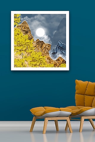Multi-Colored Archival Paper Nature Wall Art Painting by Krutik