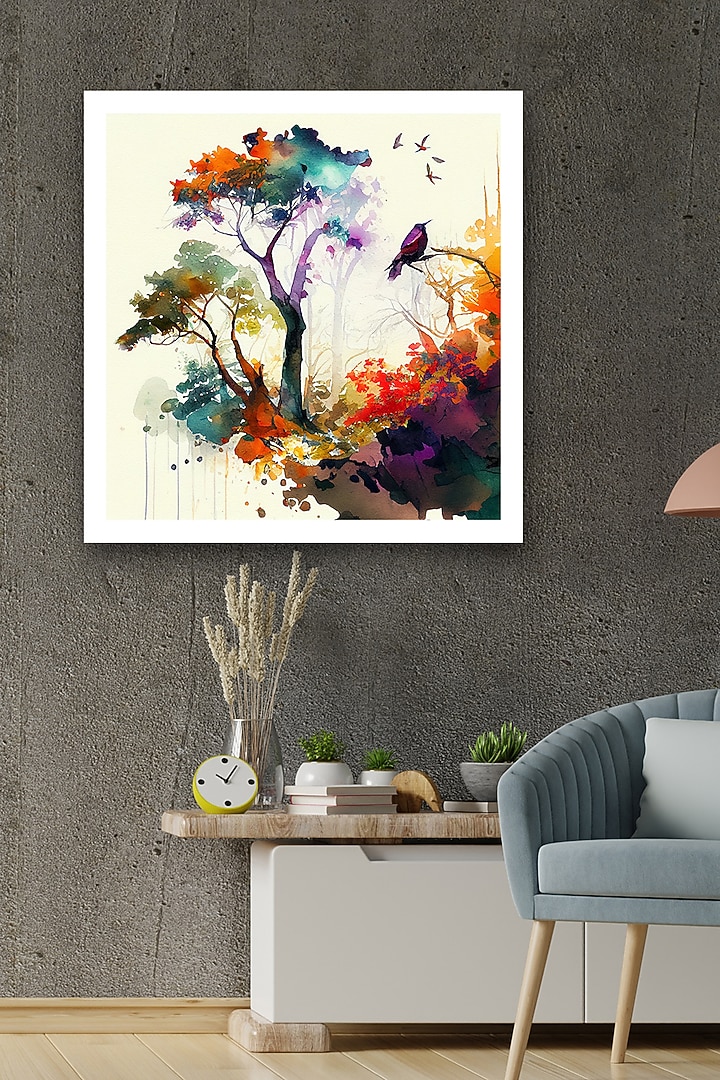 Multi-Colored Archival Paper Nature Wall Art Painting by Krutik at Pernia's Pop Up Shop