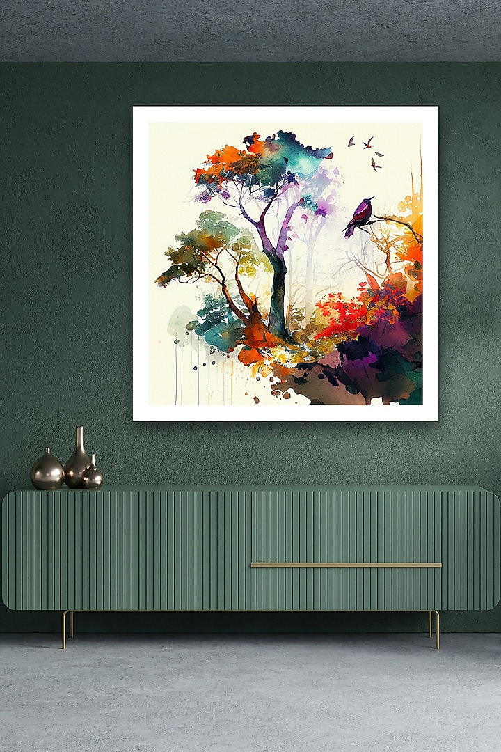 Multi-Colored Archival Paper Nature Wall Art Painting by Krutik at Pernia's Pop Up Shop