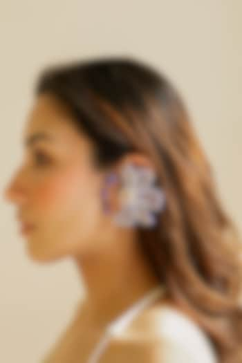 Purple Bead Hand Embroidered Earcuff by KrutiArts at Pernia's Pop Up Shop