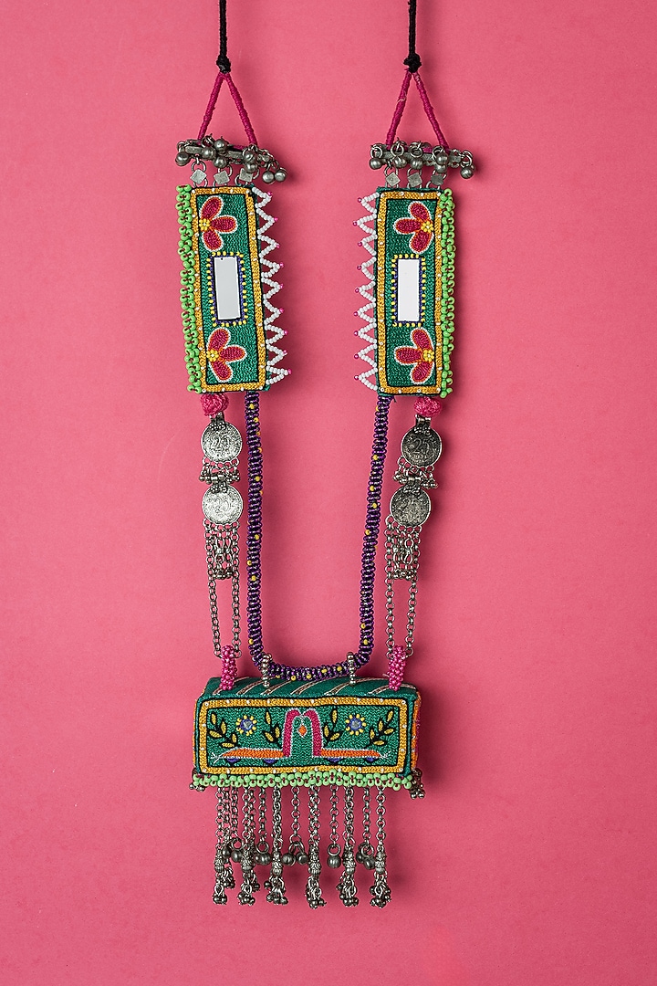 Green Long Necklace by KrutiArts at Pernia's Pop Up Shop
