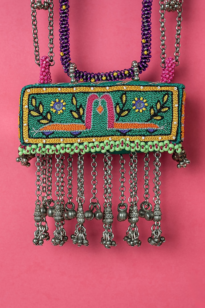 Green Long Necklace by KrutiArts at Pernia's Pop Up Shop