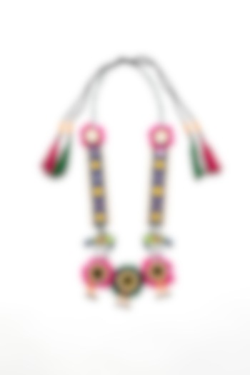 Multi-Colored Handcrafted Long Necklace by KrutiArts