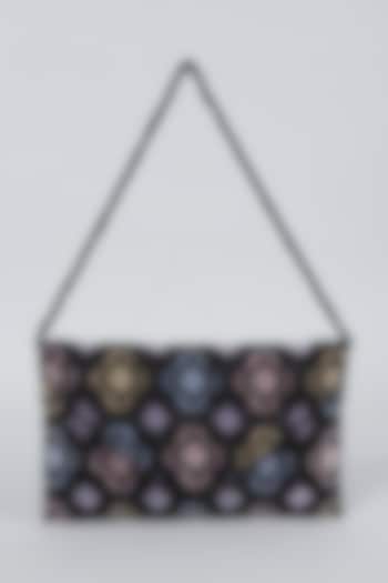 Black Hand Embroidered Envelope Bag by kreivo by vamanshi damania
