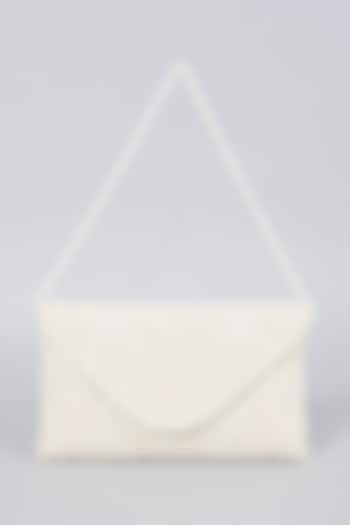 White Hand Embroidered Envelope Bag by kreivo by vamanshi damania