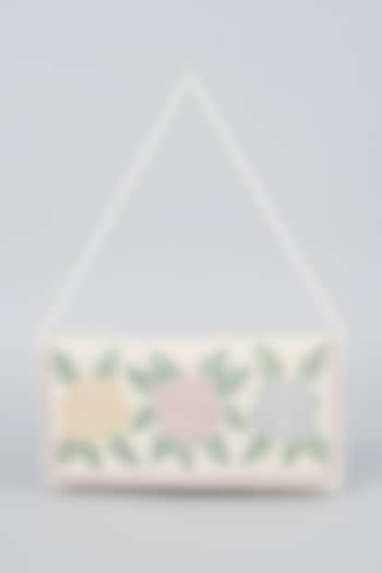 White Hand Embroidered Envelope Bag by kreivo by vamanshi damania at Pernia's Pop Up Shop