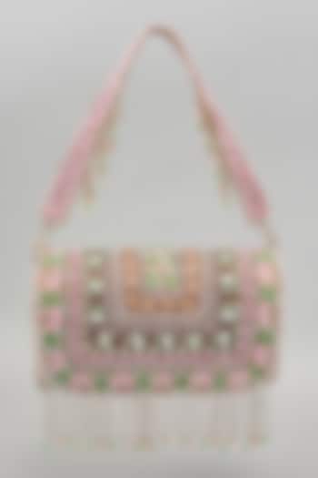 Pink Silk Tassel Embellished Bucket Bag by kreivo by vamanshi damania