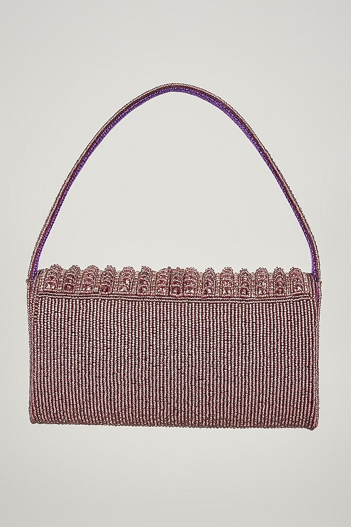 Wine Silk Beads Embellished Bucket Bag by kreivo by vamanshi damania at Pernia's Pop Up Shop