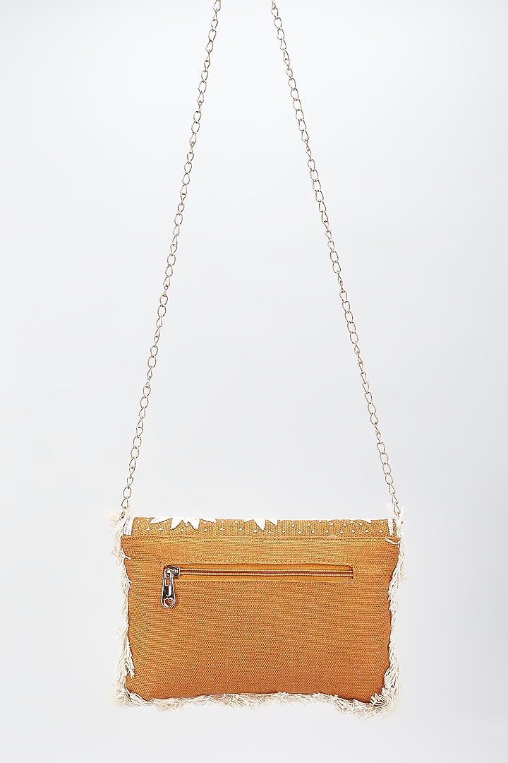 Orange Jute Beaded Bohemian Envelope Bag by kreivo by vamanshi damania at Pernia's Pop Up Shop