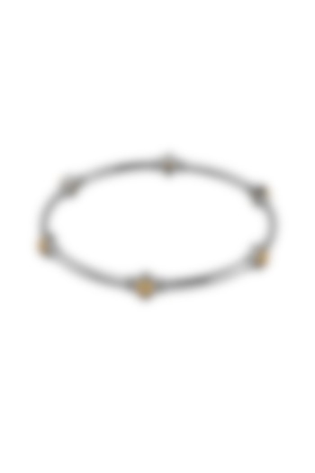 White Finish Embedded Ball Bangle In Sterling Silver by KRYSALIIS KIDS at Pernia's Pop Up Shop