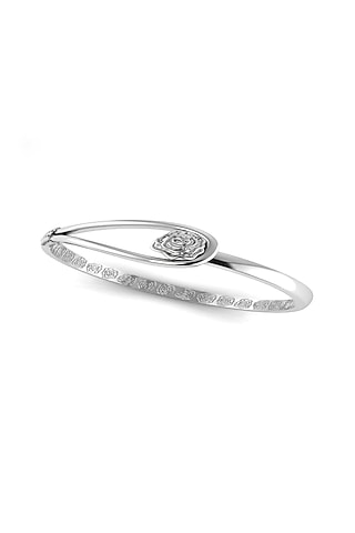 White Finish Rose Bracelet In Sterling Silver by KRYSALIIS KIDS