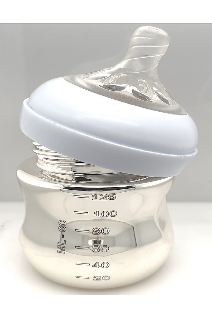 Silver Baby Feeding Bottle by KRYSALIIS KIDS at Pernia's Pop Up Shop