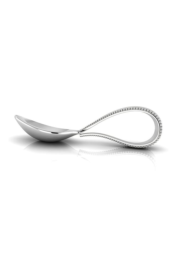 Loop fork and spoon baby set in sterling silver.